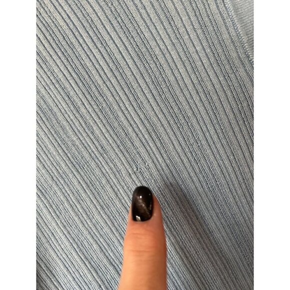 CO Long Sleeve Polo Silk Knit Top Sky Blue Womens Size Large - Picture 7 of 10